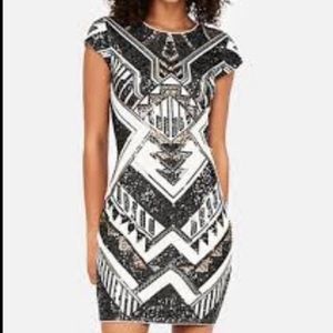 Express Sequin Aztec Dress- Size L